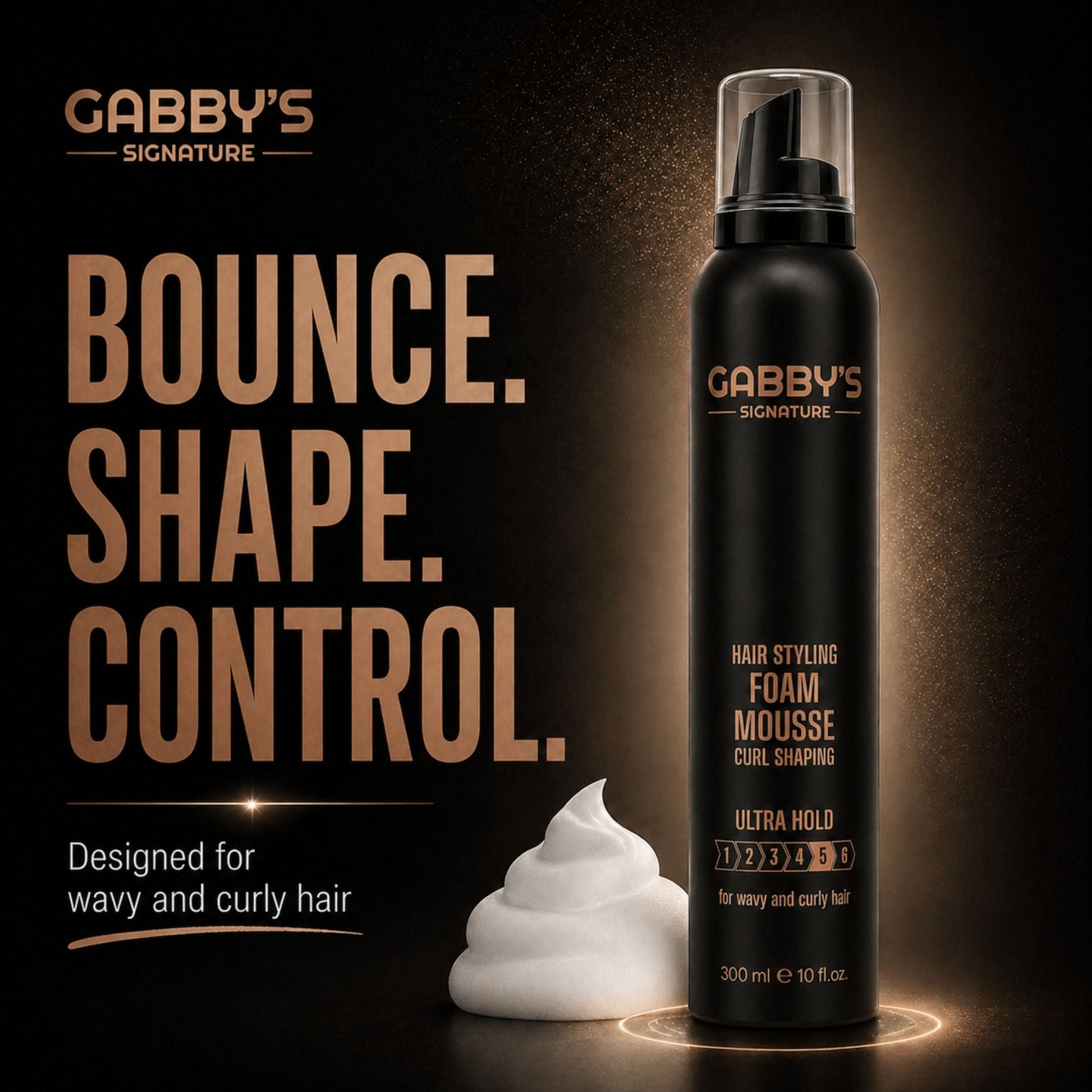 Gabby's Signature Hair Styling Foam Mousse Ultra Hold 300ml