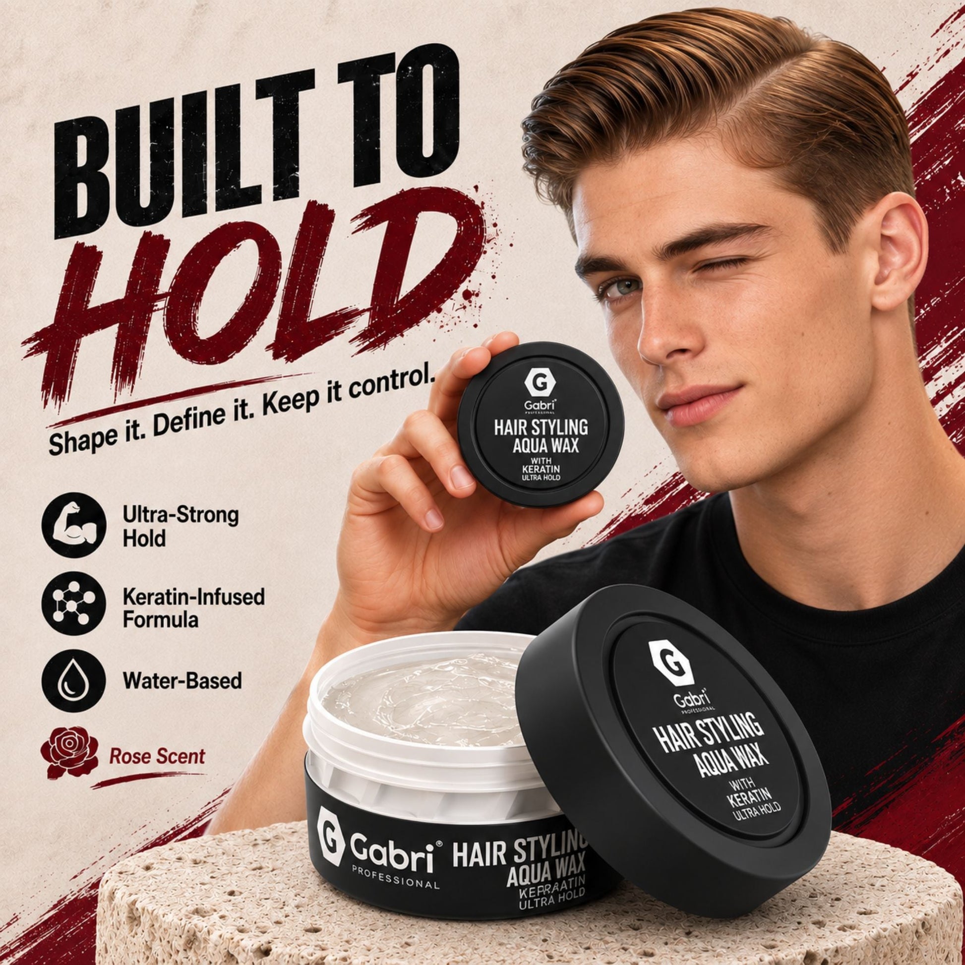 Gabri Professional Hair Styling Aqua Wax Keratin Ultra Hold 150ml