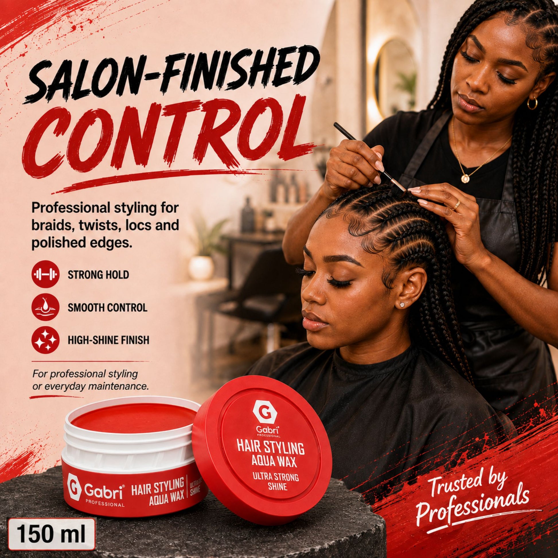 Gabri Professional Hair Styling Aqua Wax Ultra Strong Shine 150ml