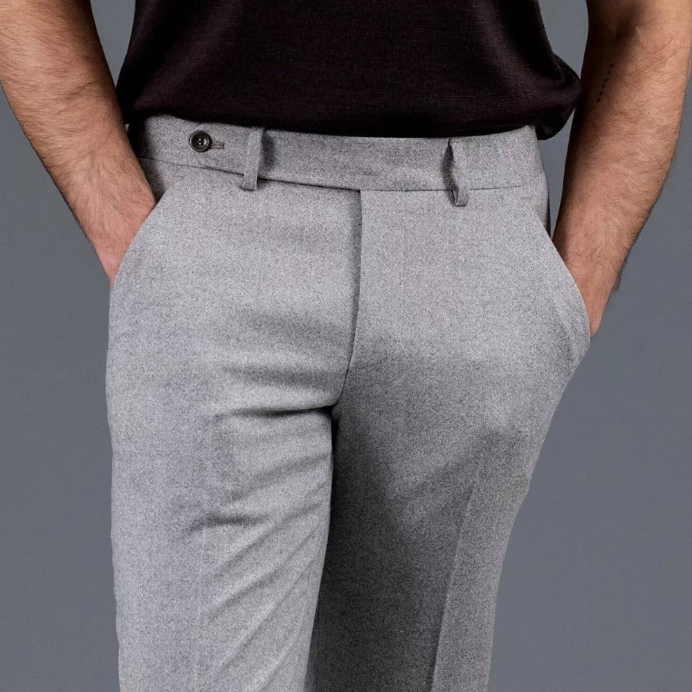 Ashford Wool-Blend Trousers – Light Grey