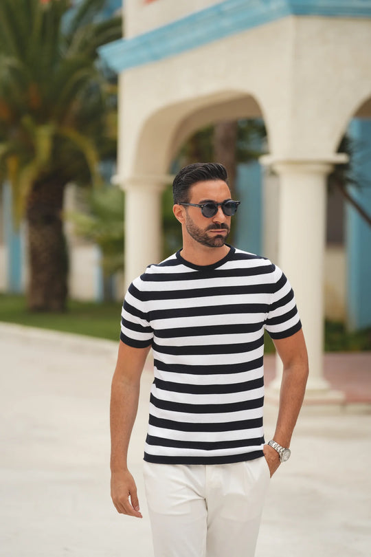 Riviera Stripe – Classic Knit T-Shirt