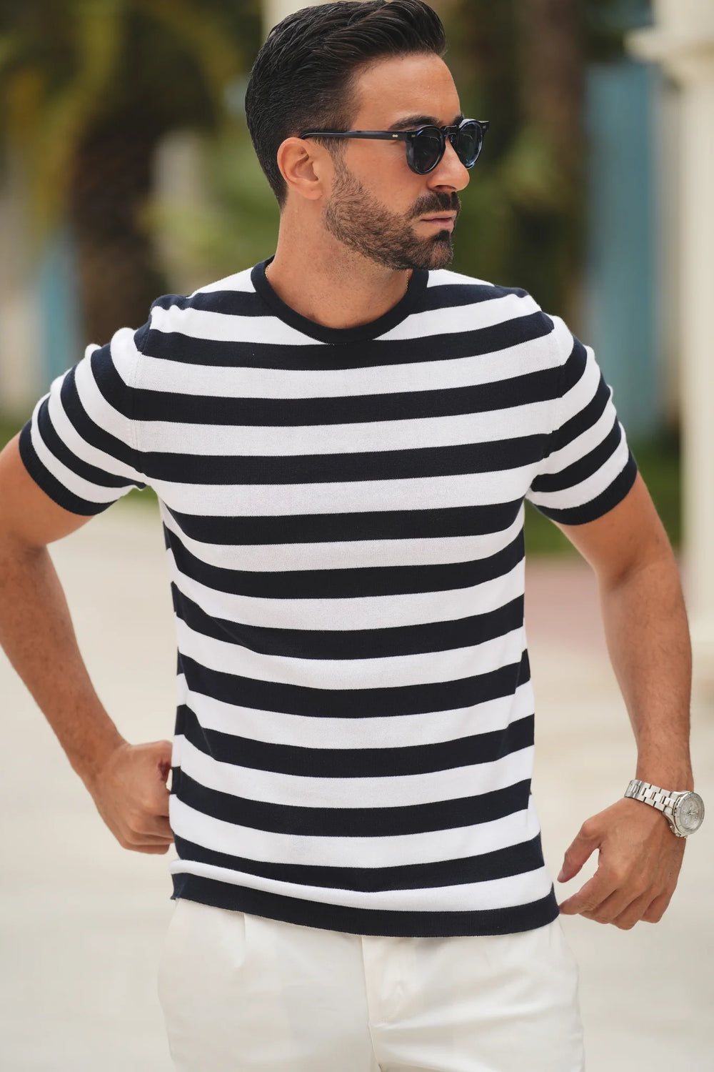 Riviera Stripe – Classic Knit T-Shirt